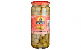 Figaro Plain Green Olives   Glass Jar  450 grams